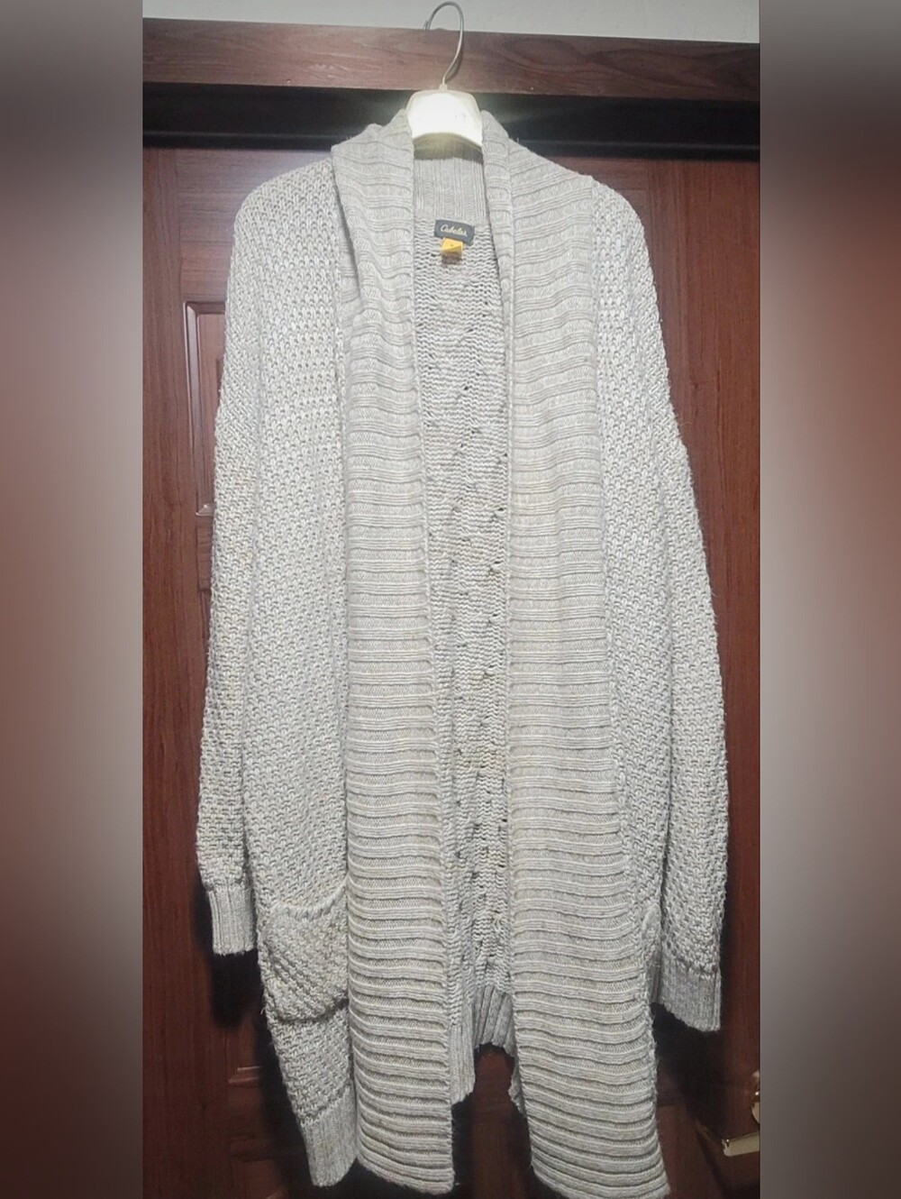 Cabela's Light Cream Open Front Knit Cardigan